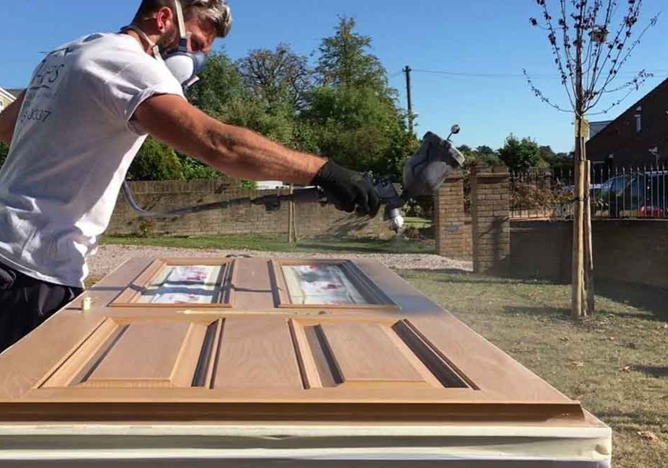 Fence Panels Spray Painted